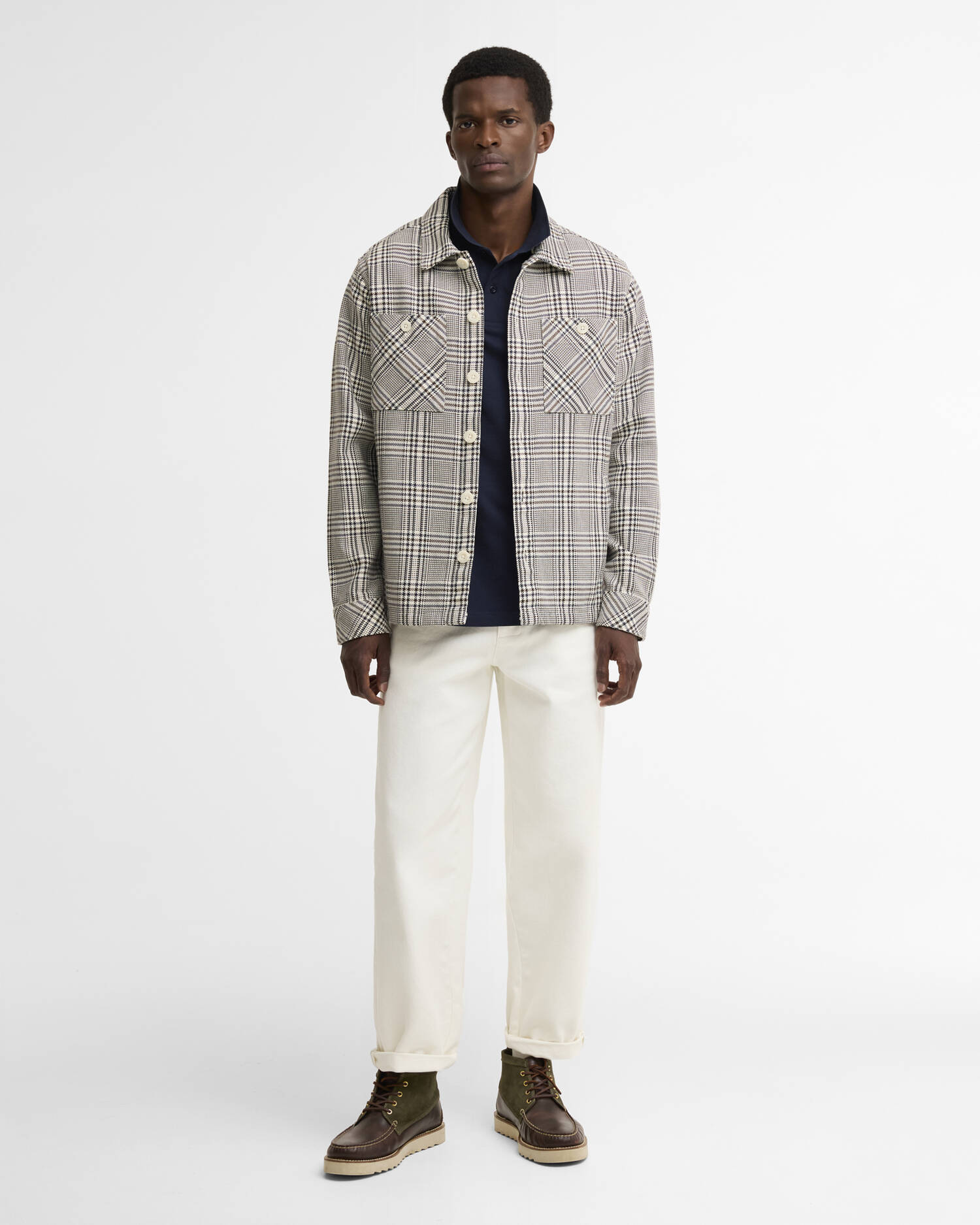 Alderney Houndstooth Overshirt Whisper White image number 1