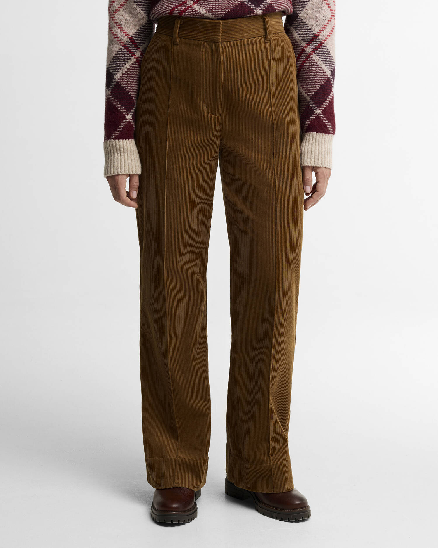 Emmy Cord Flared Trousers Tan image number 1