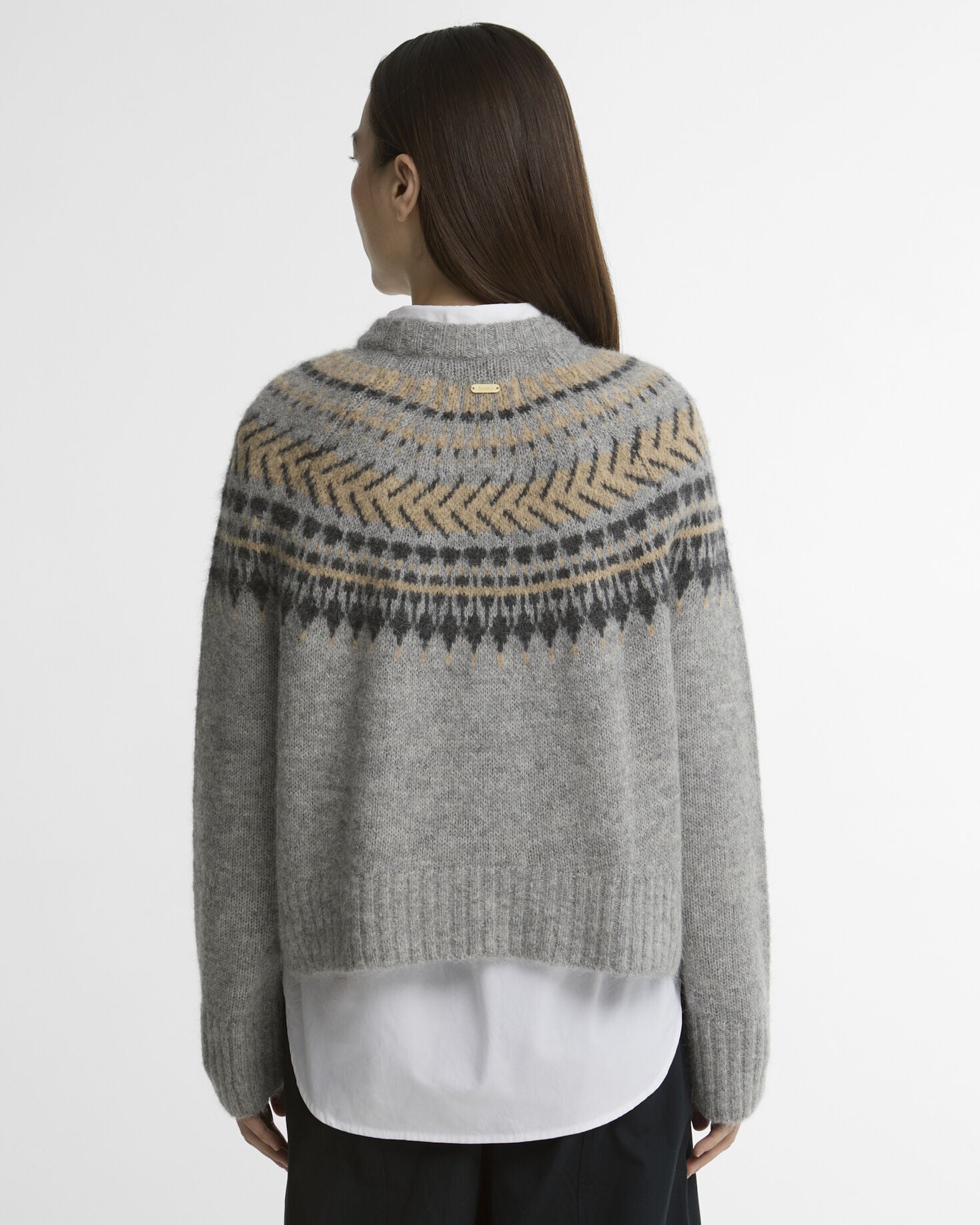 Barbour Pullover Annette Fairisle Rundhalsausschnitt Grey Multi