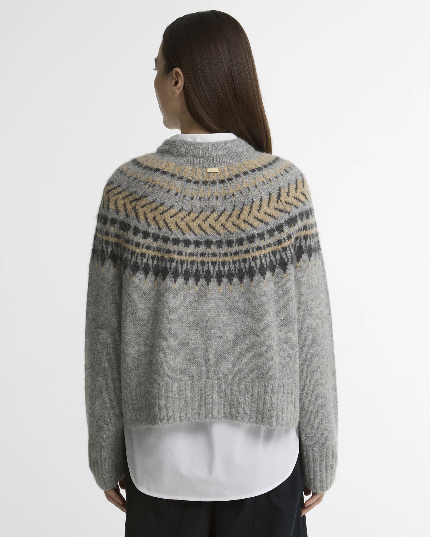 Barbour Pullover Annette Fairisle Rundhalsausschnitt Grey Multi image number 2