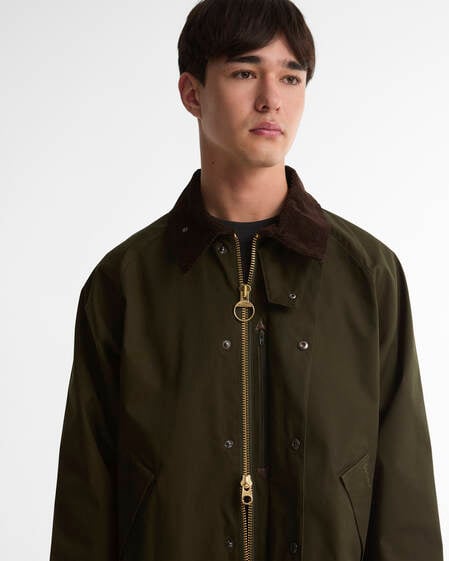 Barbour Wachsjacke Long Transport Sage