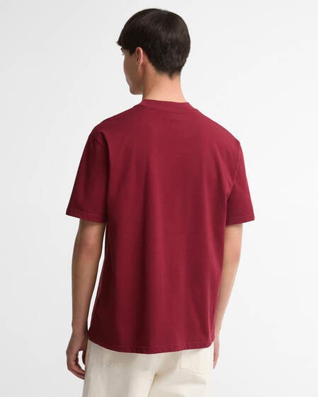 T-shirt oversize con stampa del logo in tartan Wine