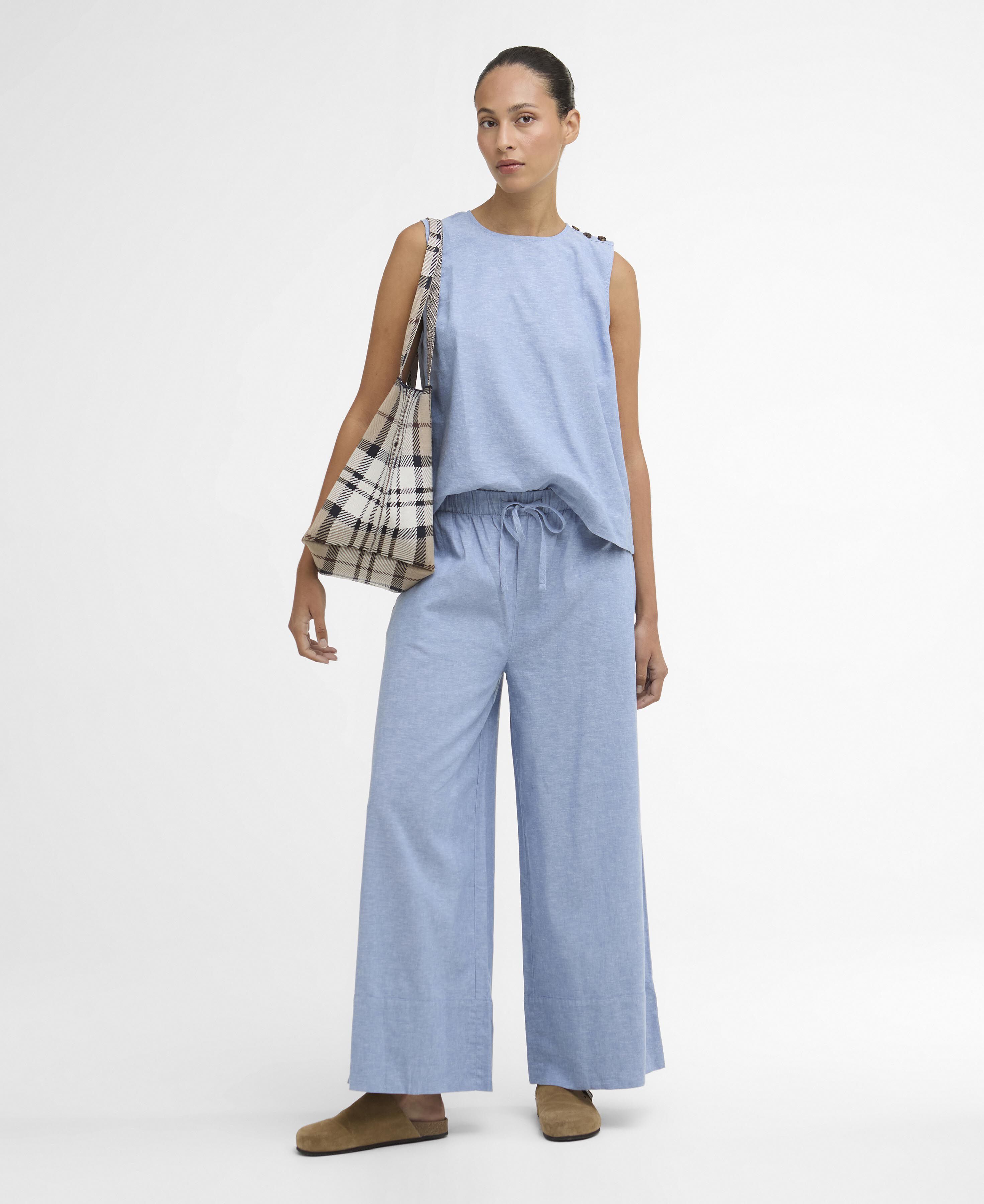 Josie Sleeveless Blouse Light Chambray