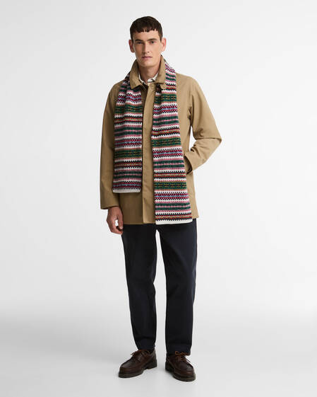 Schal Fairisle Made in Scotland Whisper White