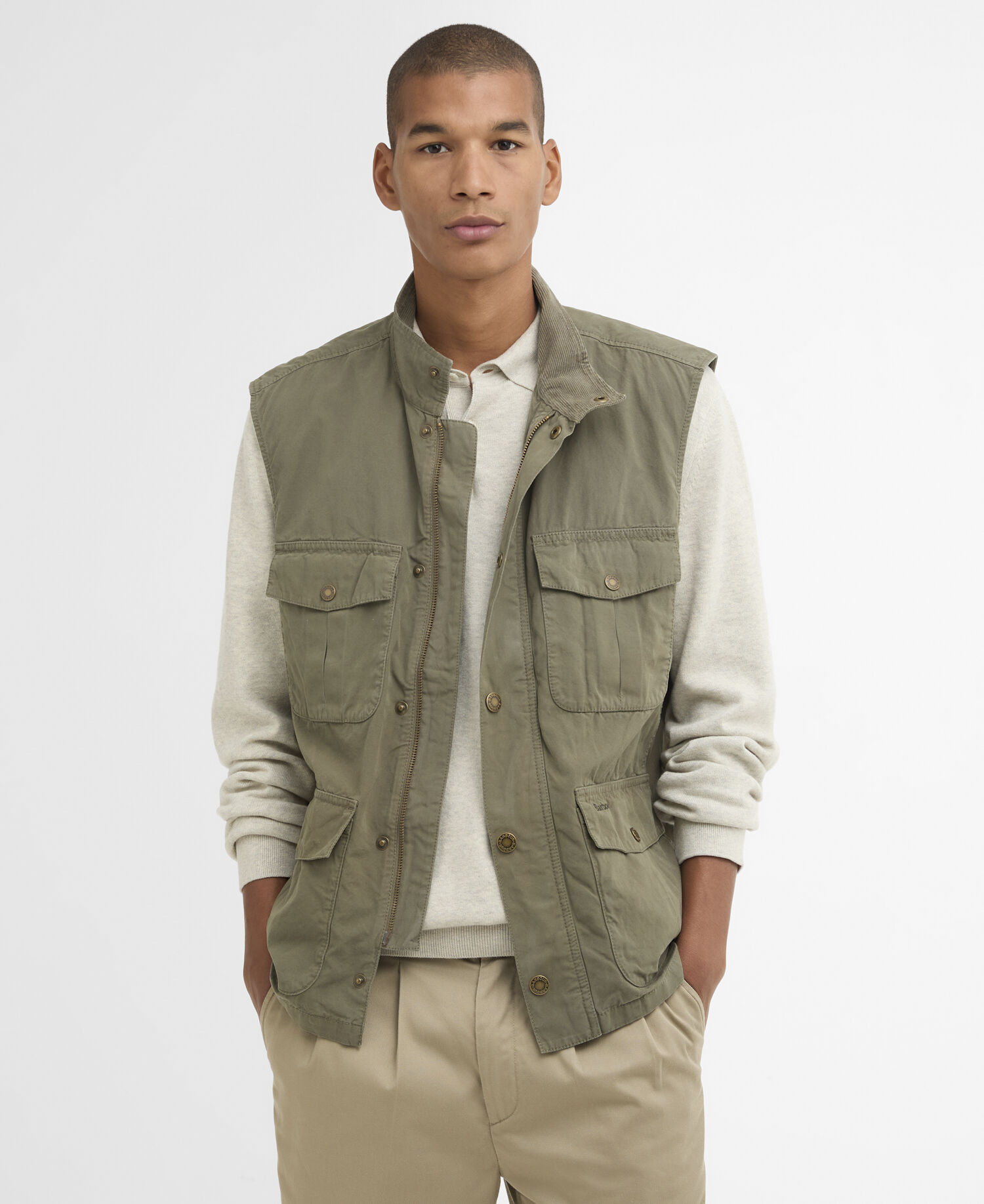 Gilet casual Corbridge Dusty Olive