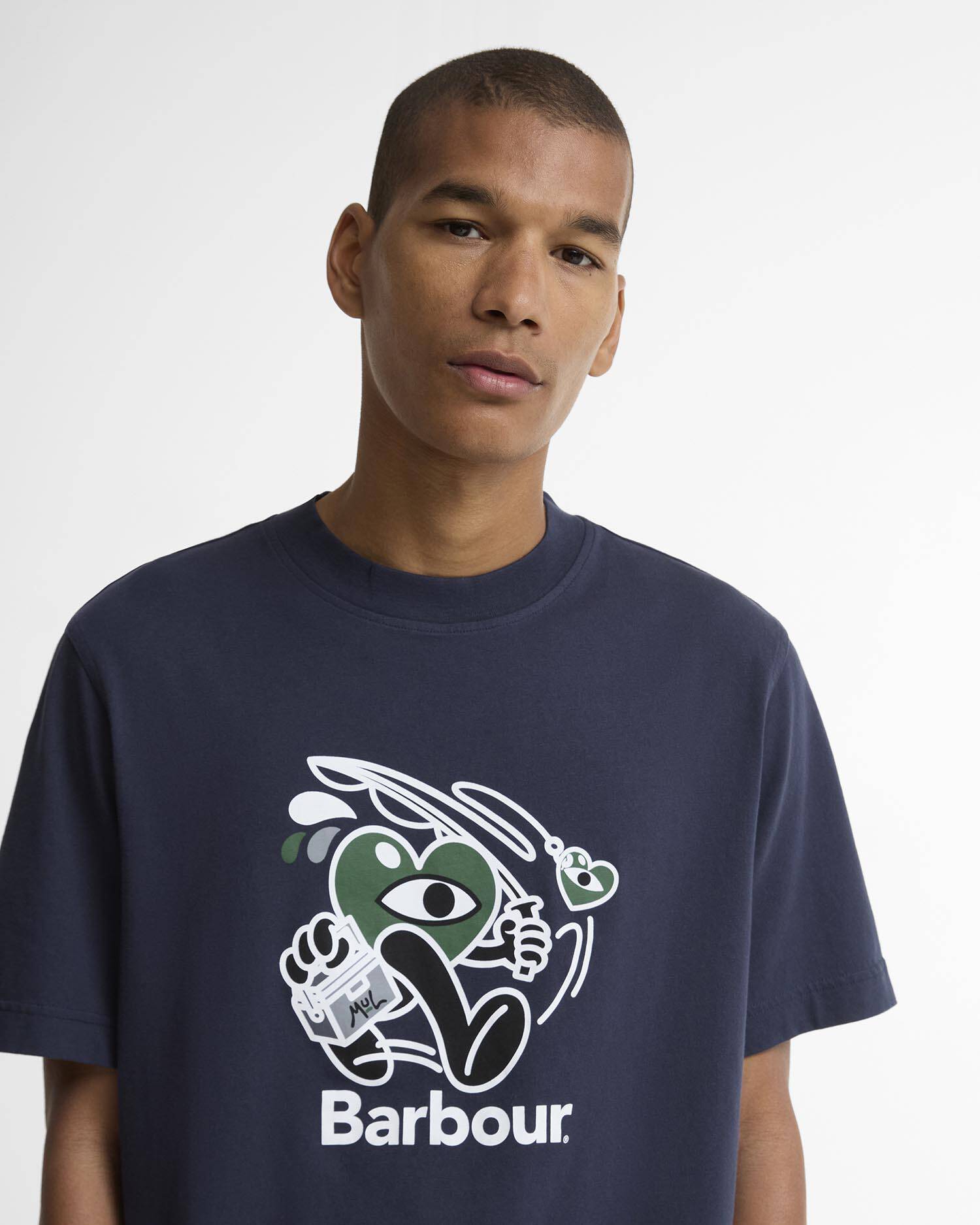 T-shirt Gone Fishing con vestibilit&agrave; comoda Barbour x Mul Navy image number 3
