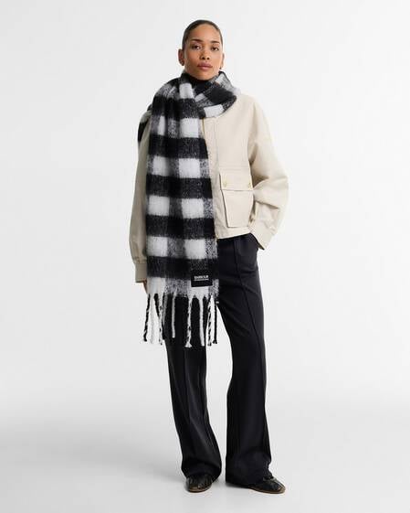 Branton Gingham Scarf Black/White Gingham