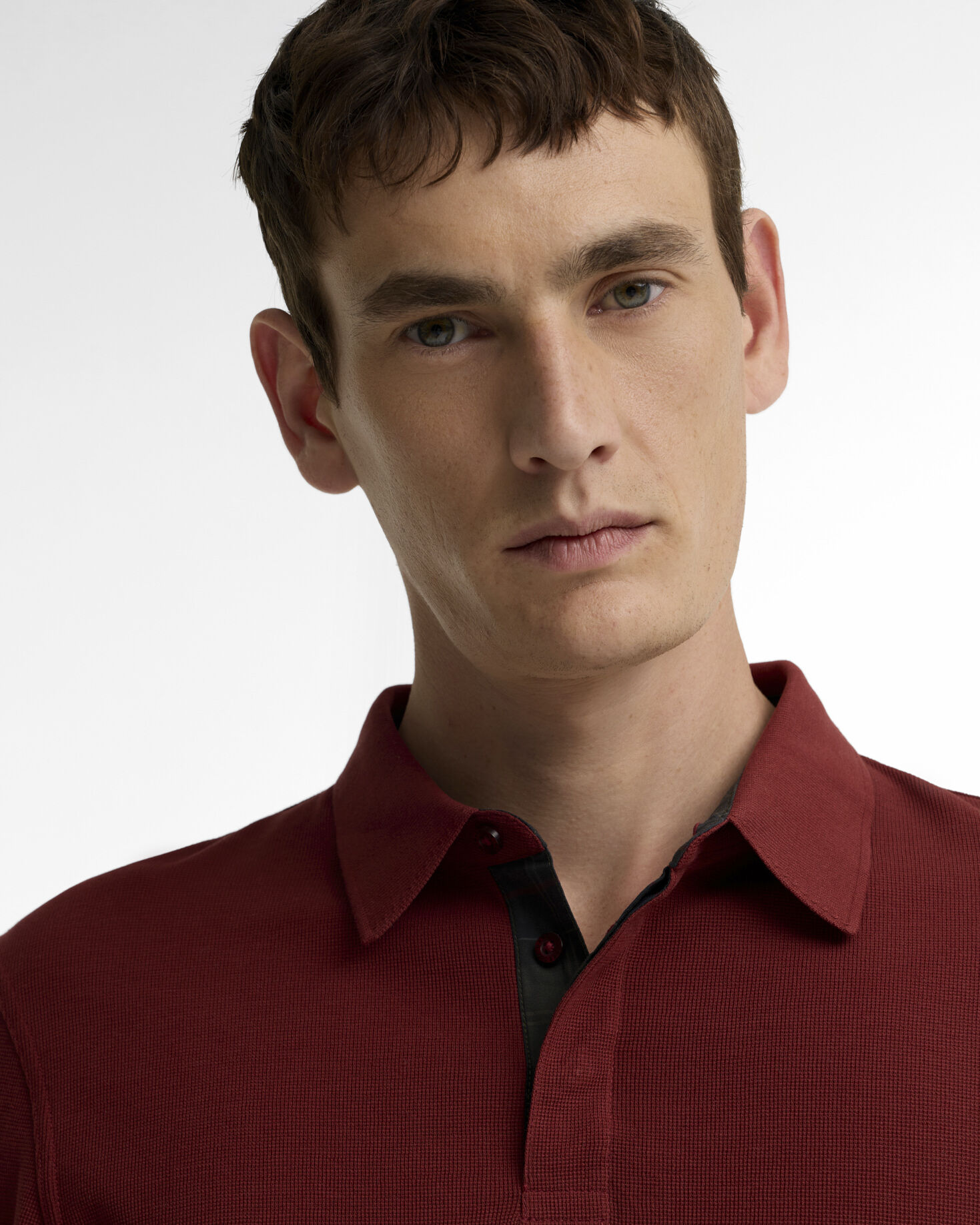 Polo a maniche lunghe leggermente aderente Kentown Russet