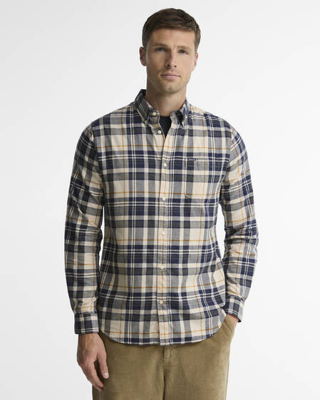 Broxburn Tailored Long-Sleeved Shirt Ecru Marl