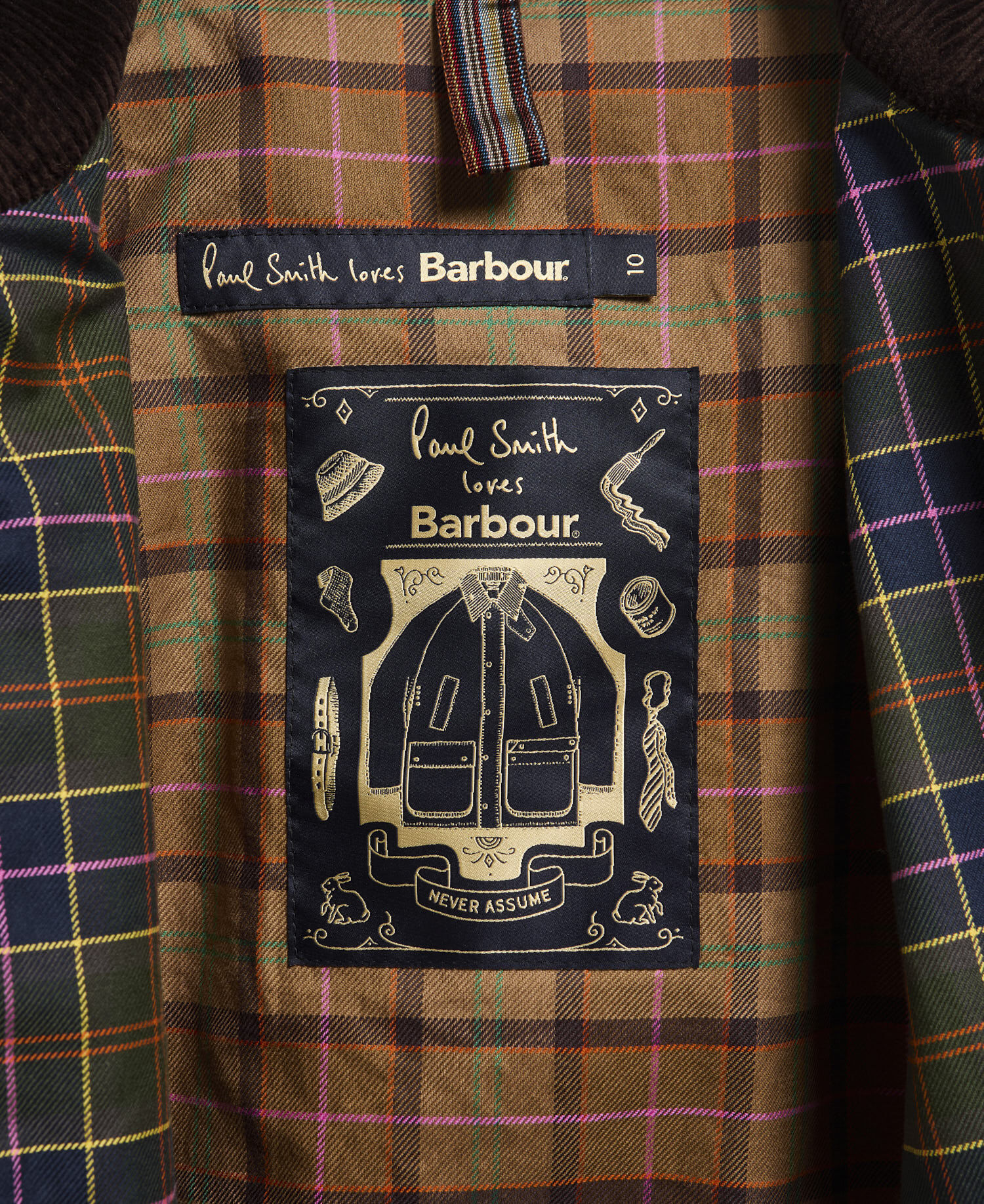 Paul Smith Loves Barbour Women's Beaufort Waxed Jacket Russet/Classic/Muted