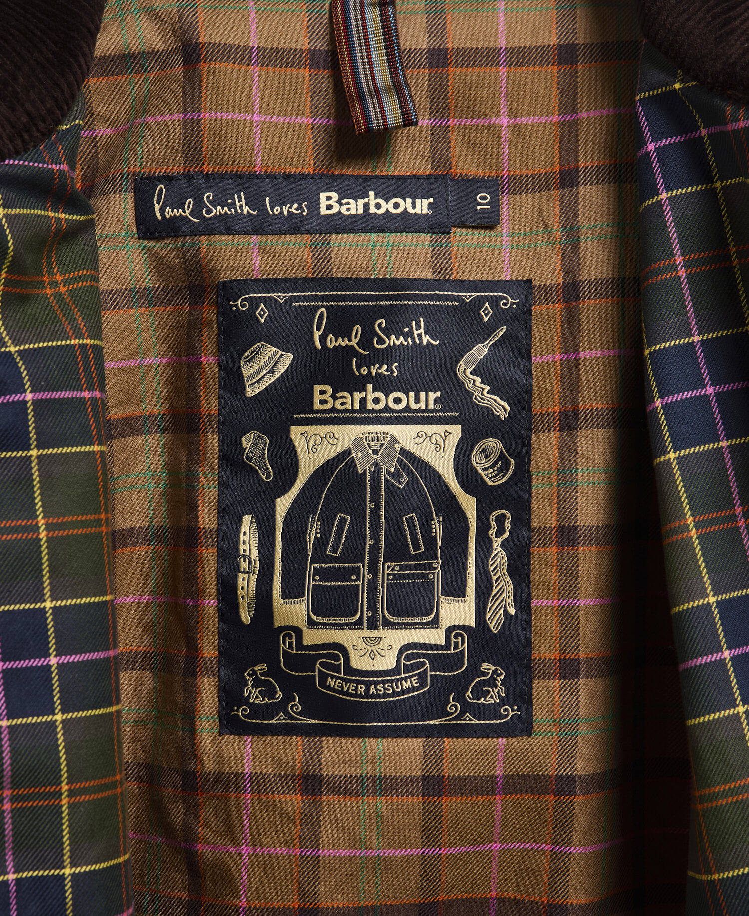 Paul Smith Loves Barbour Women's Beaufort Waxed Jacket Russet/Classic/Muted image number 6