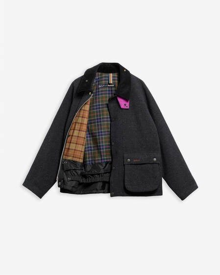 Paul Smith Loves Barbour Transport Wool Jacket Charcoal