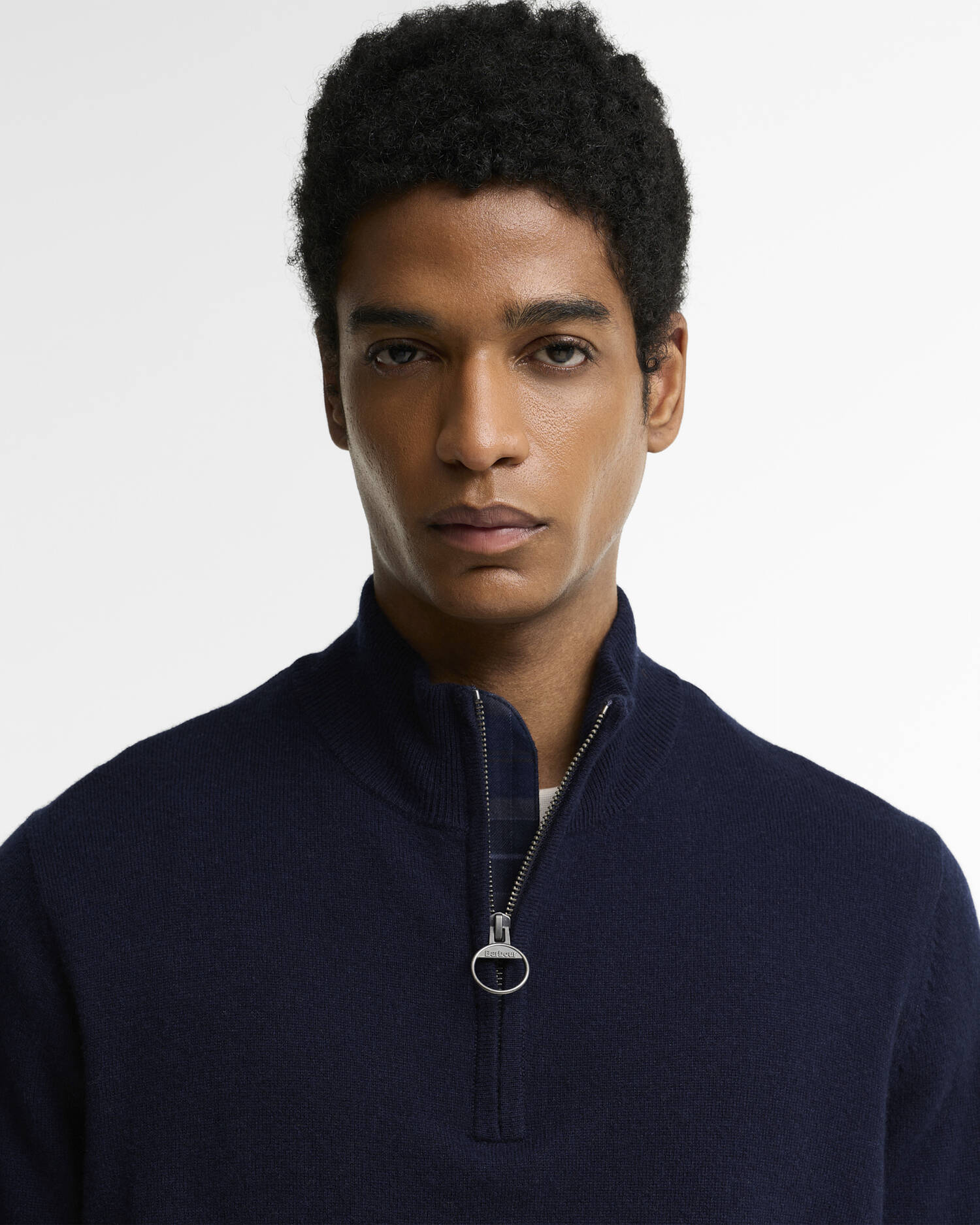 Barbour Pullover Ronson Half-Zip aus Woll-Kaschmir-Mix Navy image number 3