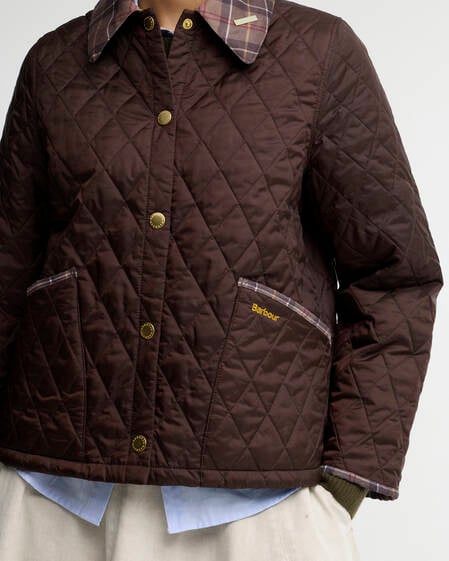 Barbour Steppjacke Icons Tartan Collar Cropped Liddesdale Rustic/Muted