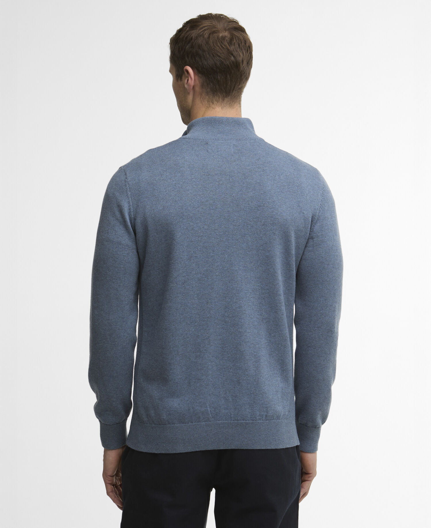 Cotton Quarter-Zip Jumper Dusk Blue