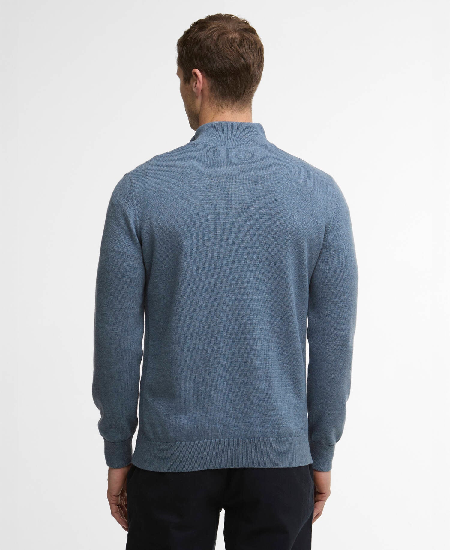 Cotton Quarter-Zip Jumper Dusk Blue image number 2