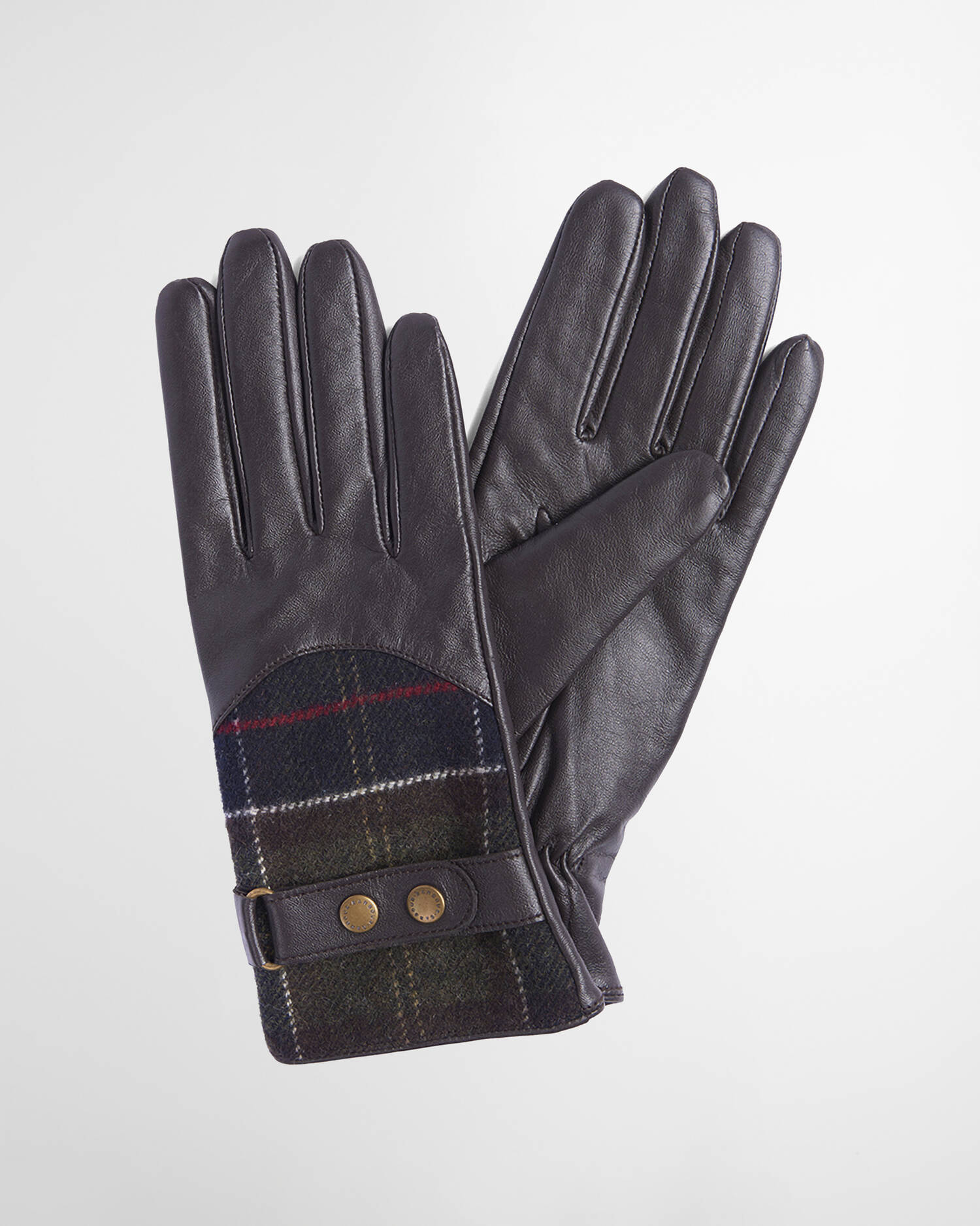 Dee Tartan Gloves Dark Brown image number 0