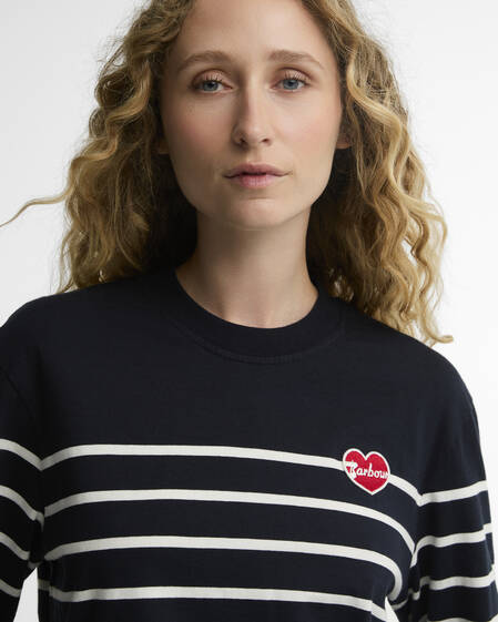 Harling Striped Long-Sleeved T-Shirt Dark Navy/Cloud