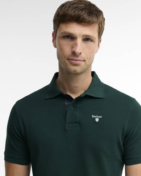 Tartan Pique Polo Shirt Seaweed