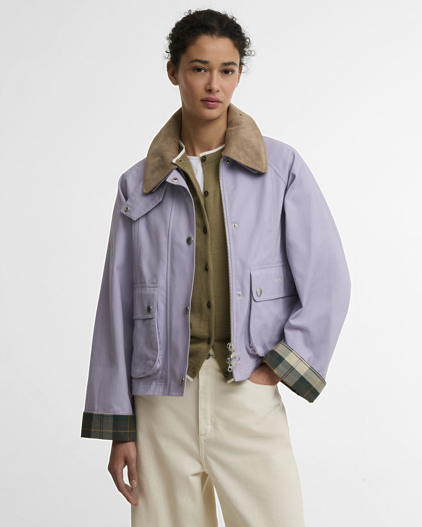 Giacca casual Beadnell dal taglio crop Heather Mist/Ancient/Timberwolf