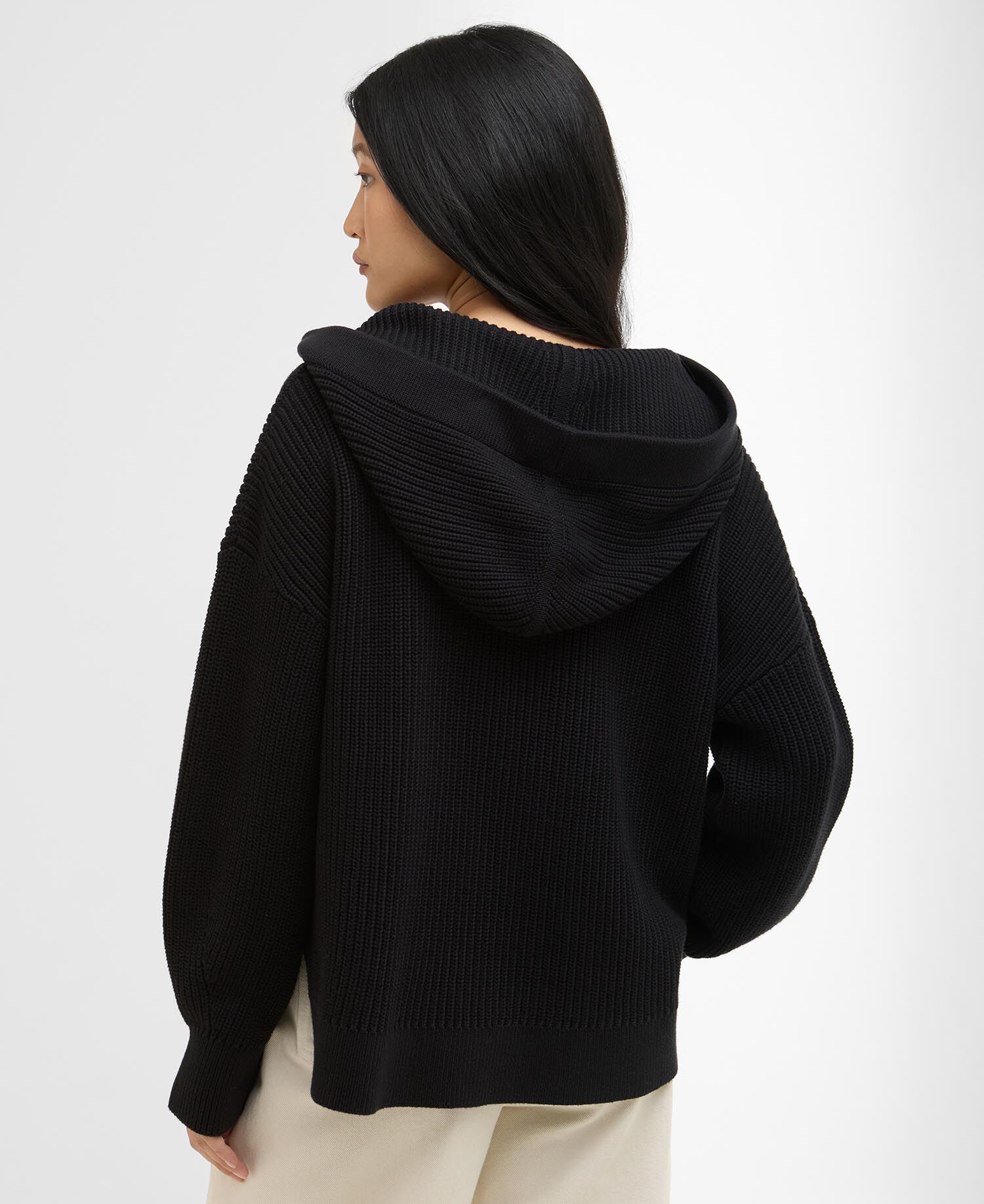 Daya Knitted Hoodie Black