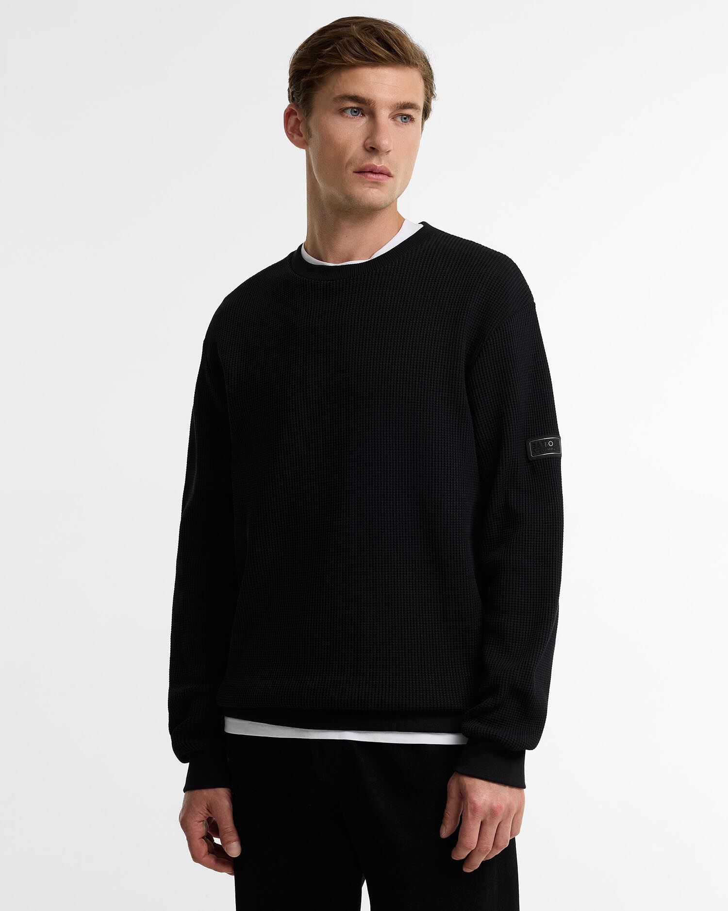 Curve Waffle Sweatshirt Classic Black