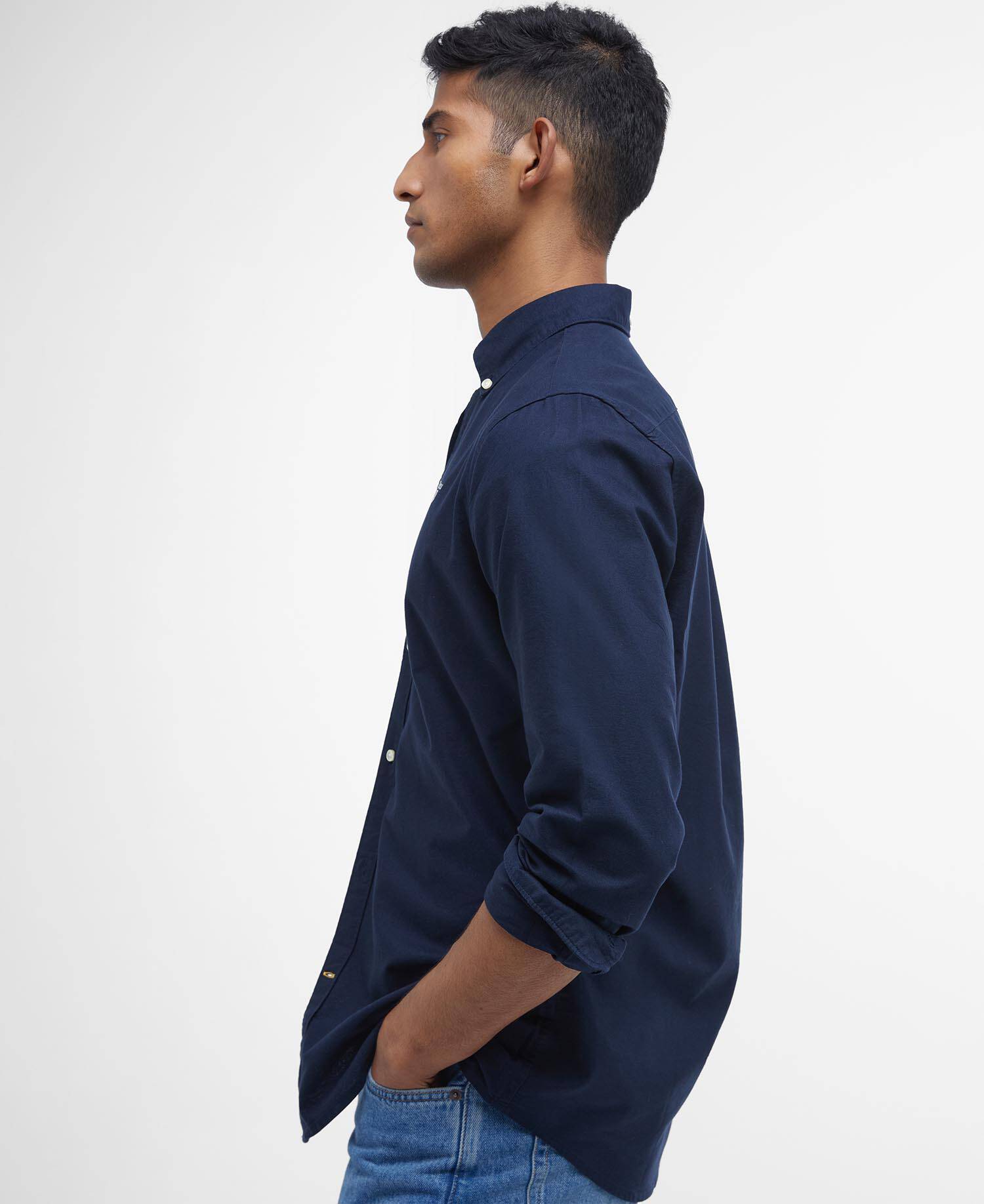 Oxford Tailored Long-Sleeved Shirt Classic Navy image number 3