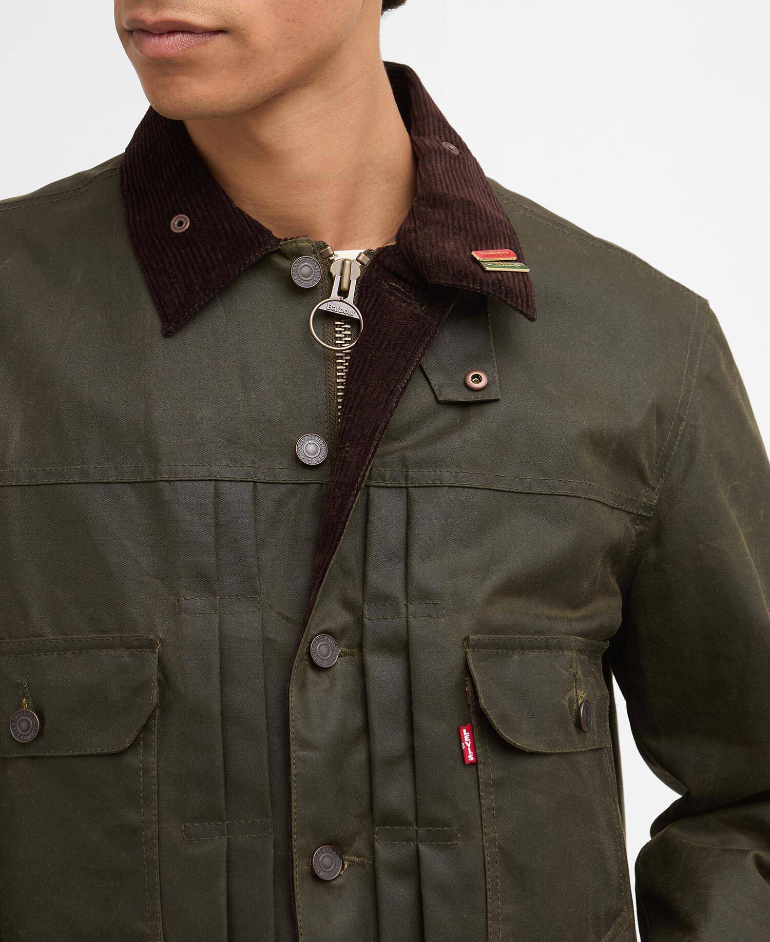 Barbour x Levi's Type II Waxed Jacket Archive Olive image number 8