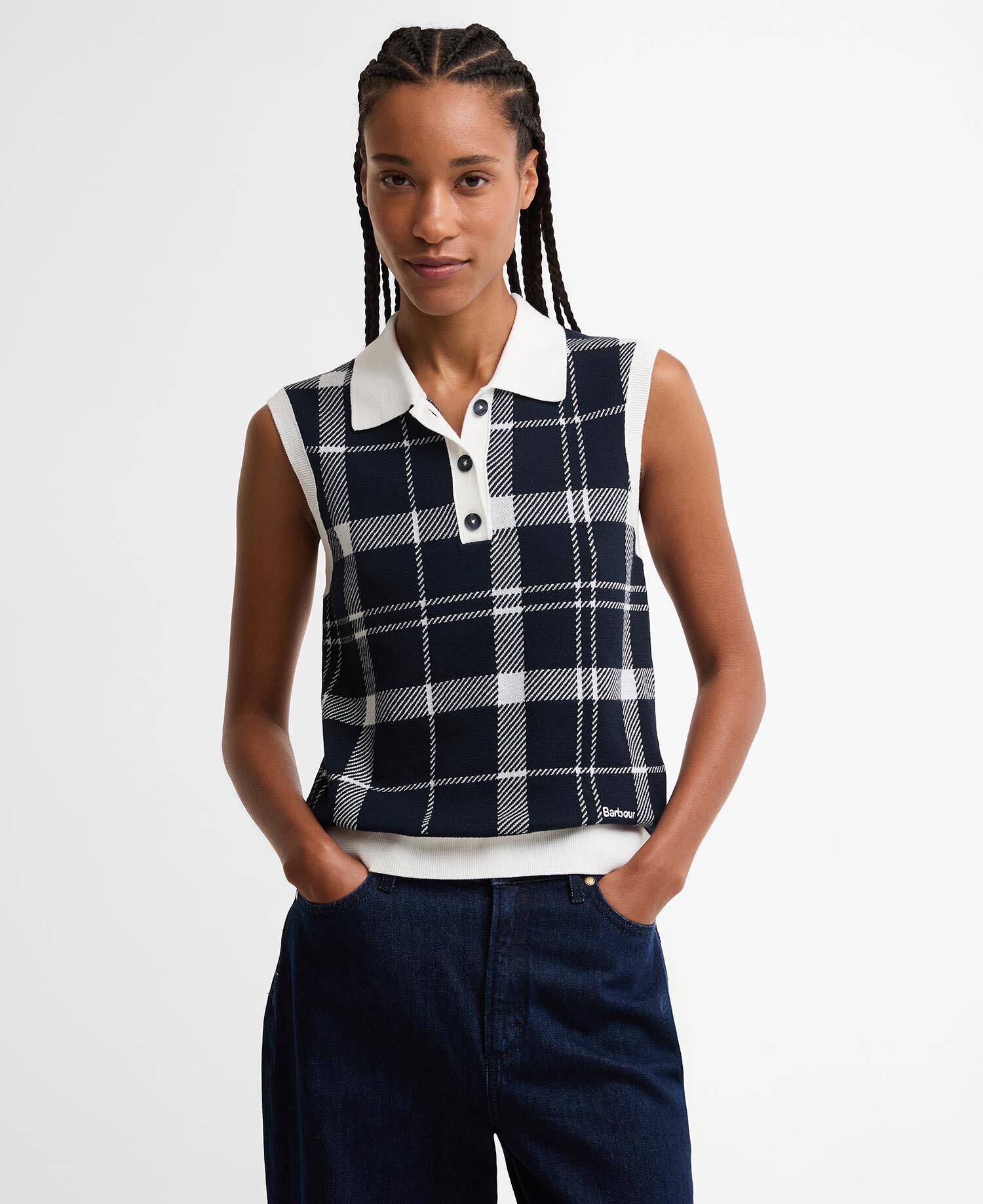 Allerdale Tartan Knitted Vest Multi Check image number 0