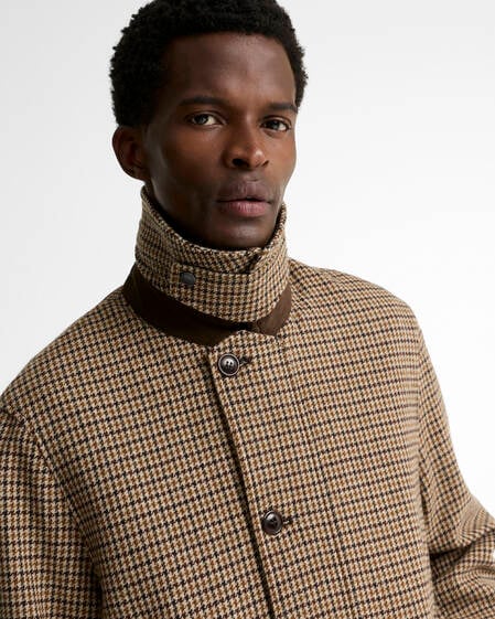 Modified Border Wool Jacket Dark Sand