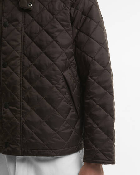 Oversized Transport Quilted Jacket Dark Brown