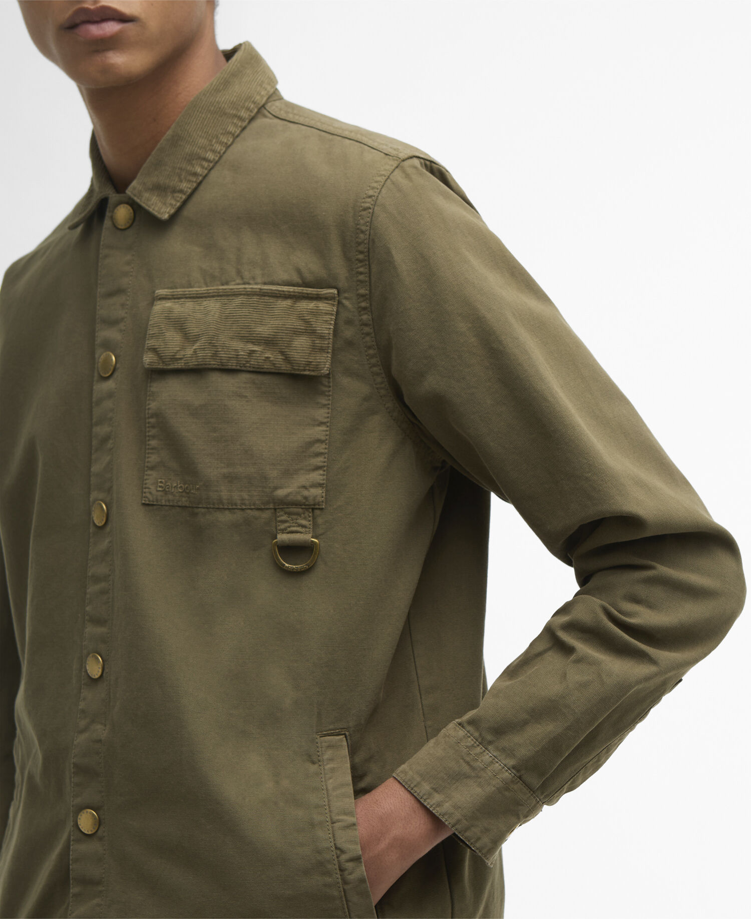 Overshirt Declan con lavorazione patchwork Ivy Green