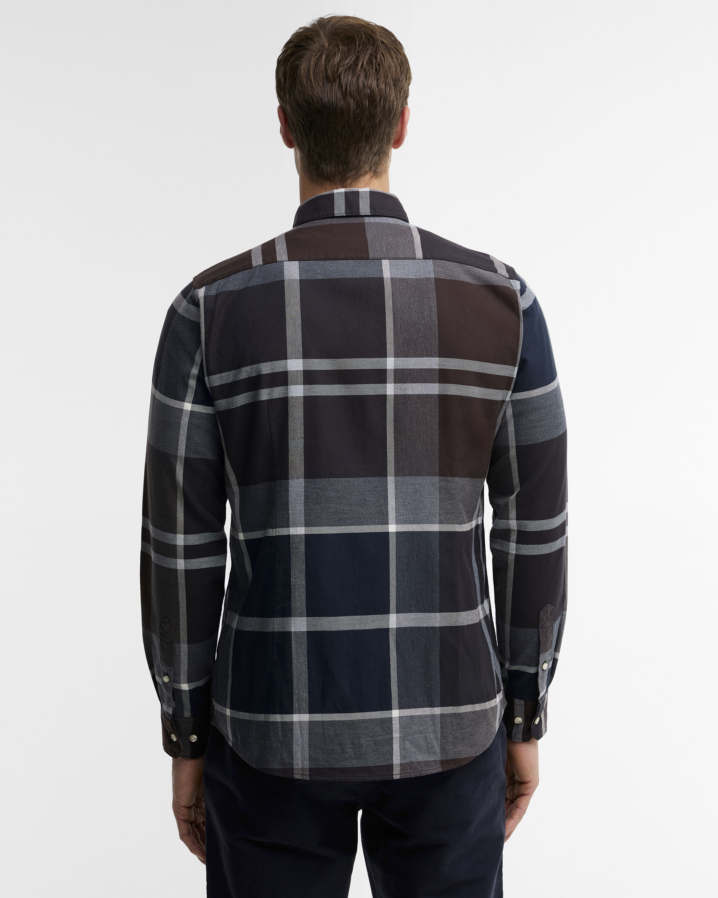 Dunoon Tailored Long-Sleeved Shirt Midnight Oak Tartan