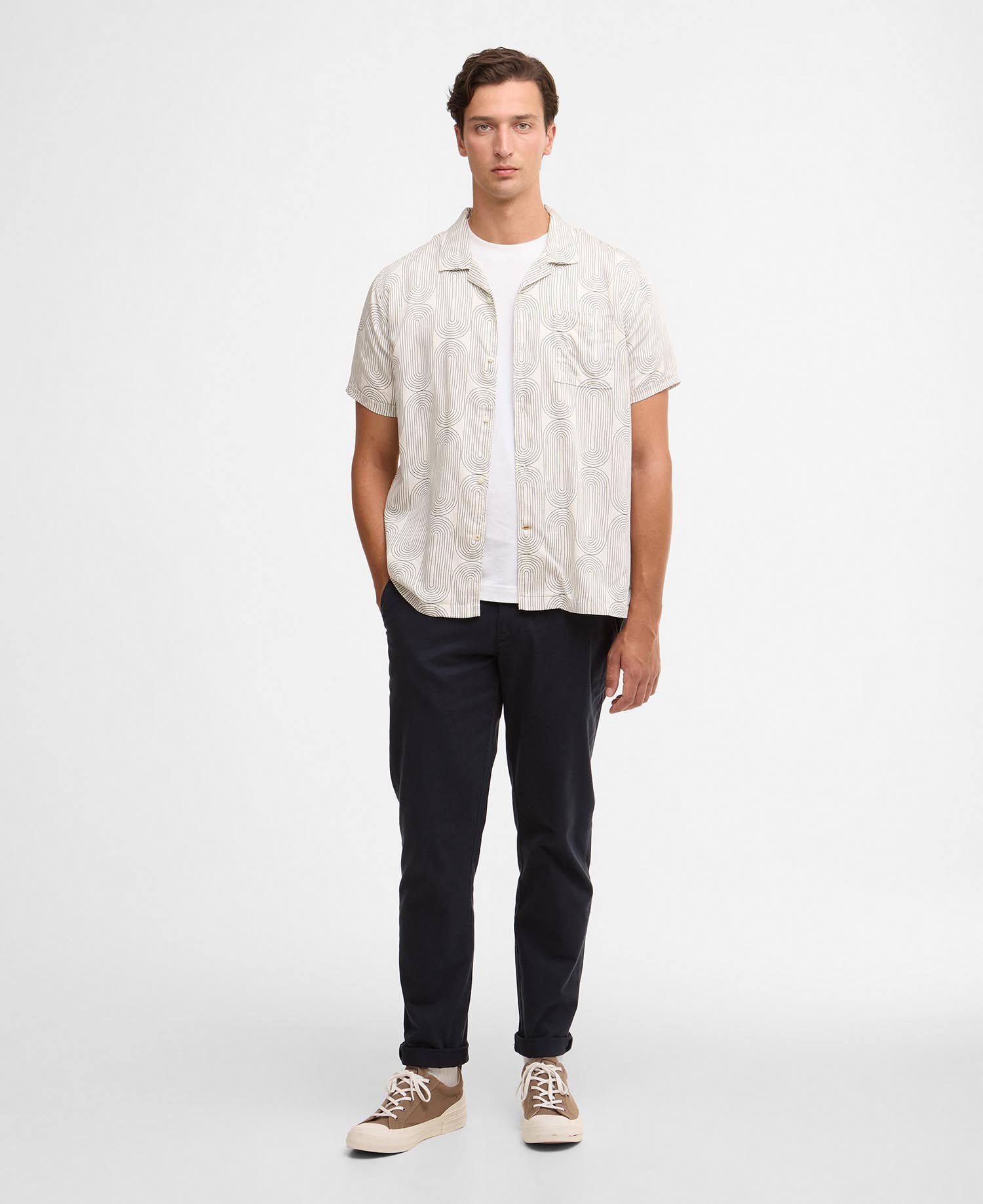 Newmill Printed Short-Sleeved Shirt Whisper White