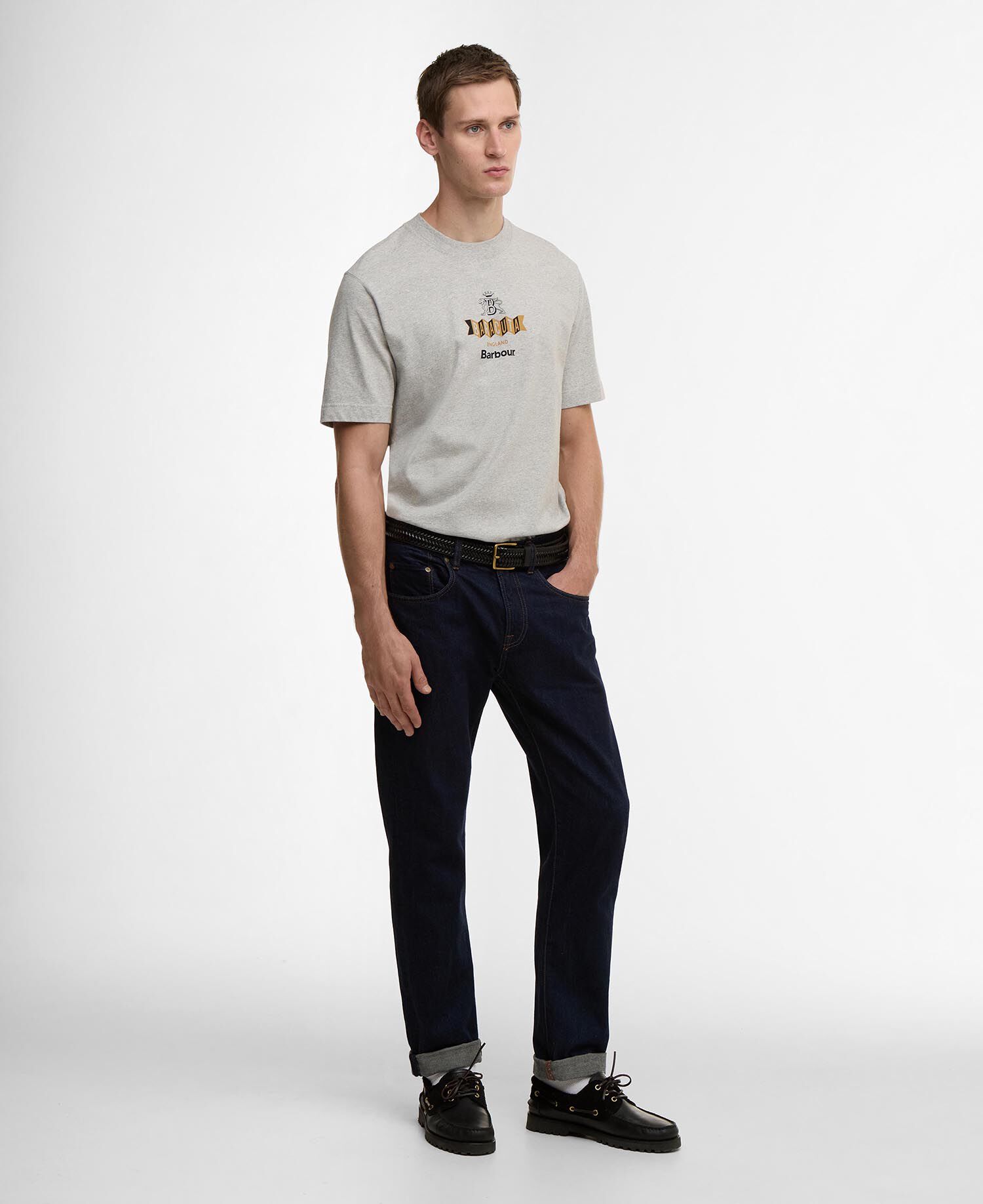Barbour x Baracuta Vinyl Oversized T-Shirt Grey Marl