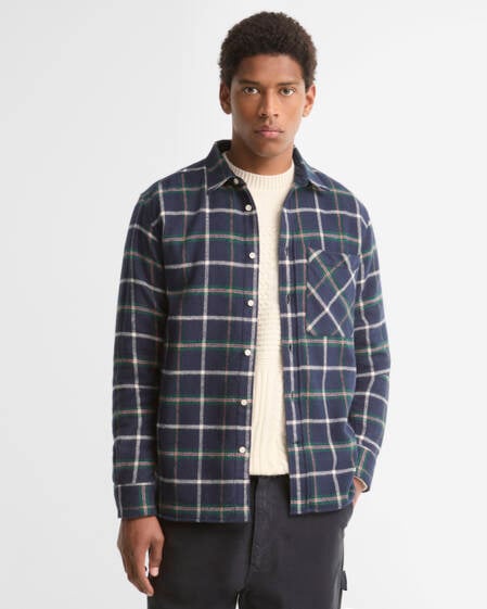 Camicia a maniche lunghe Hetton con taglio classico Navy