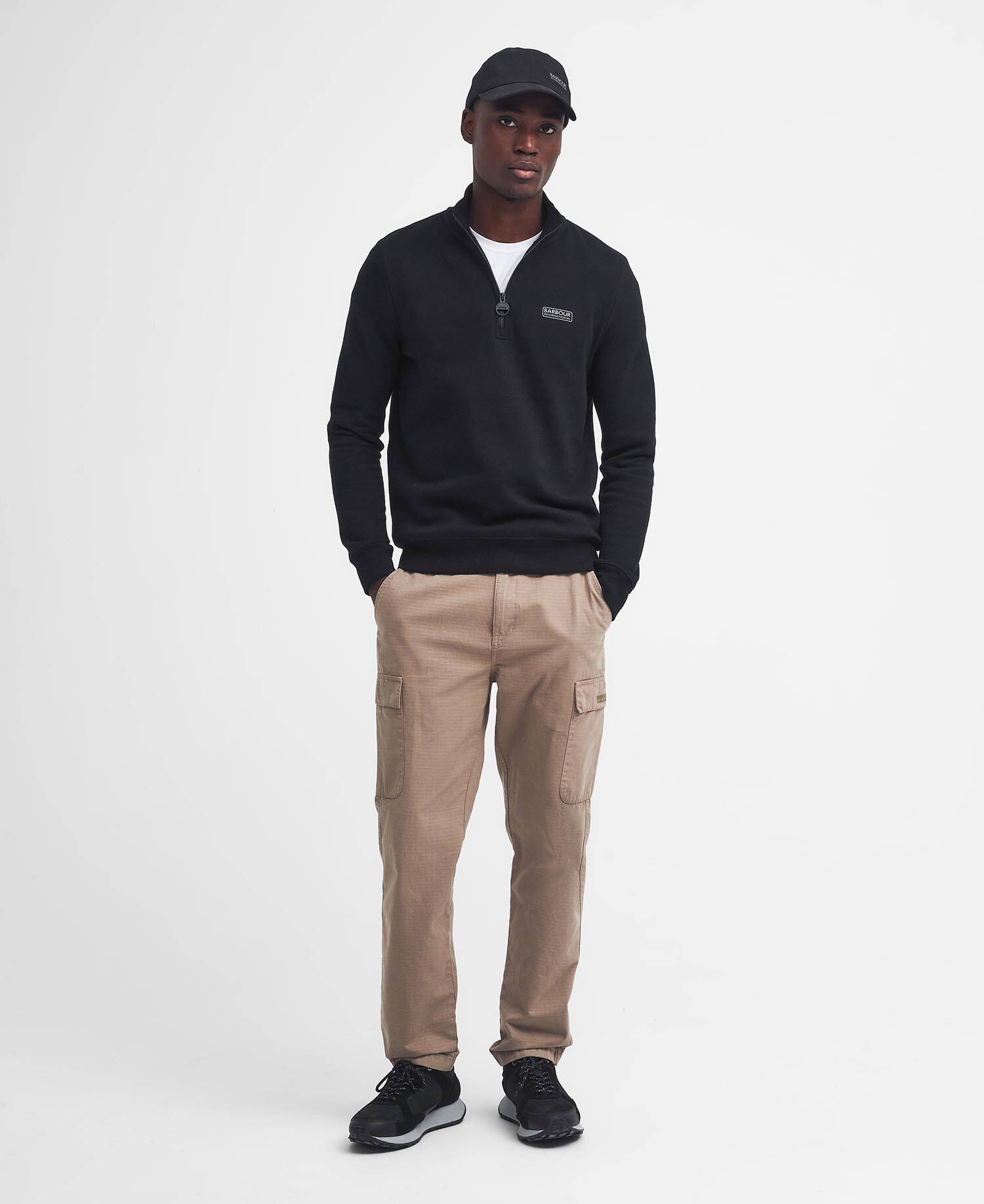 Essential Quarter-Zip Sweatshirt Black-Pewter image number 1