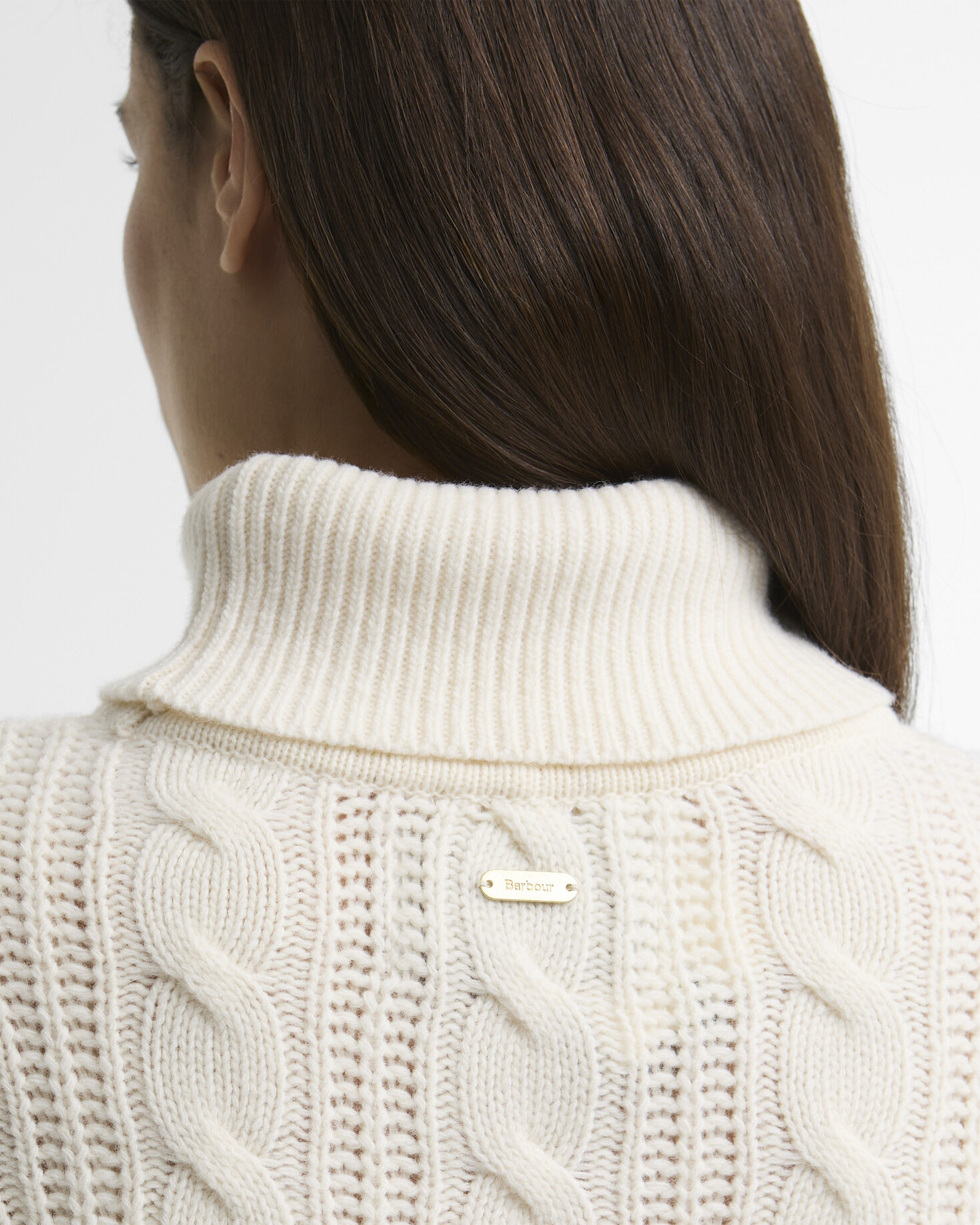 Barbour Rollkragenpullover Agatha Wool Cable Knit Ecru