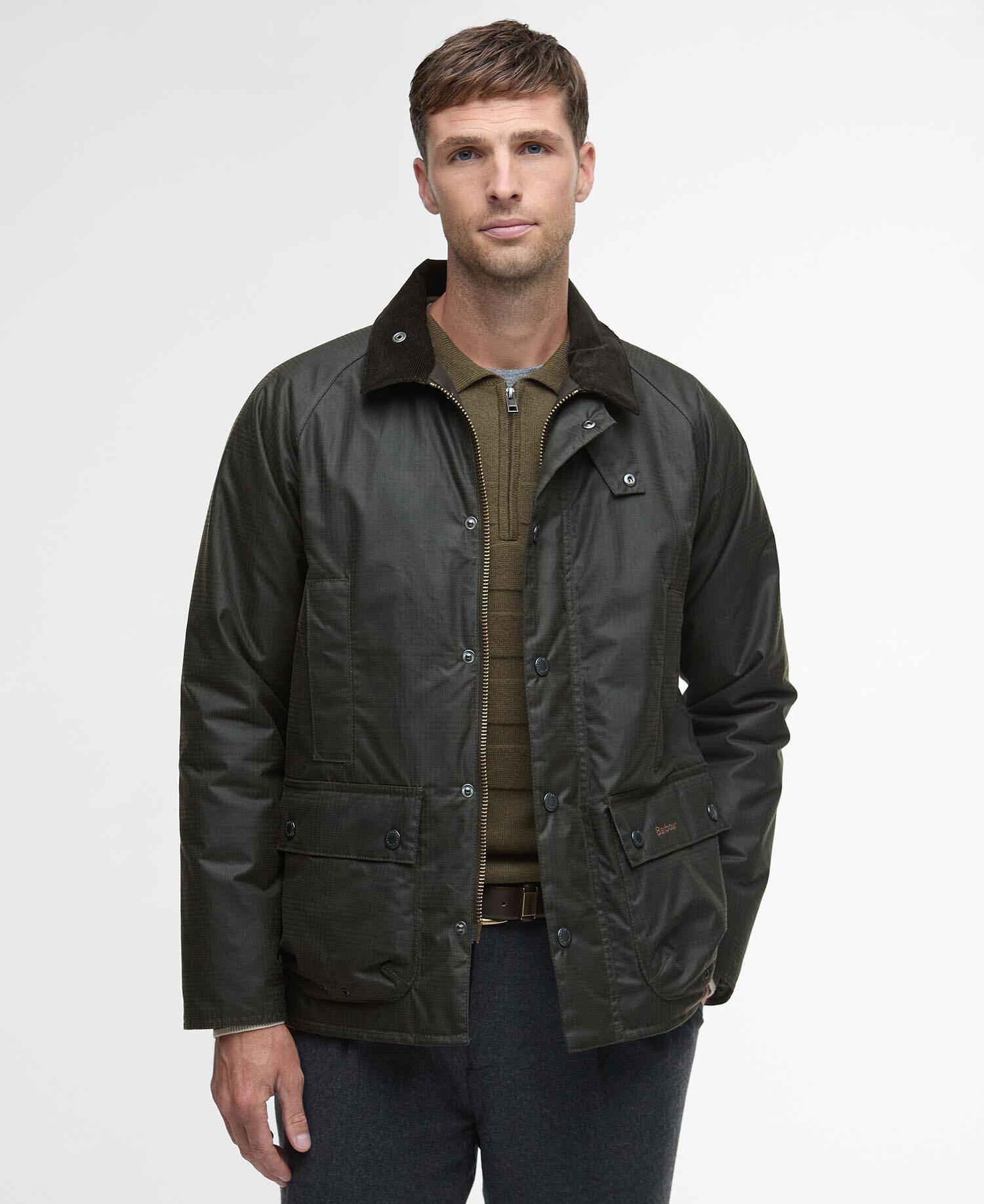 Wachsjacke Modern Beaufort Check Olive Check image number 0
