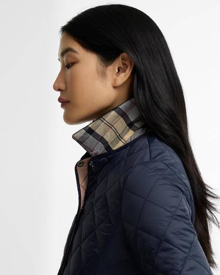Deveron Quilted Jacket Navy-Pale Pink