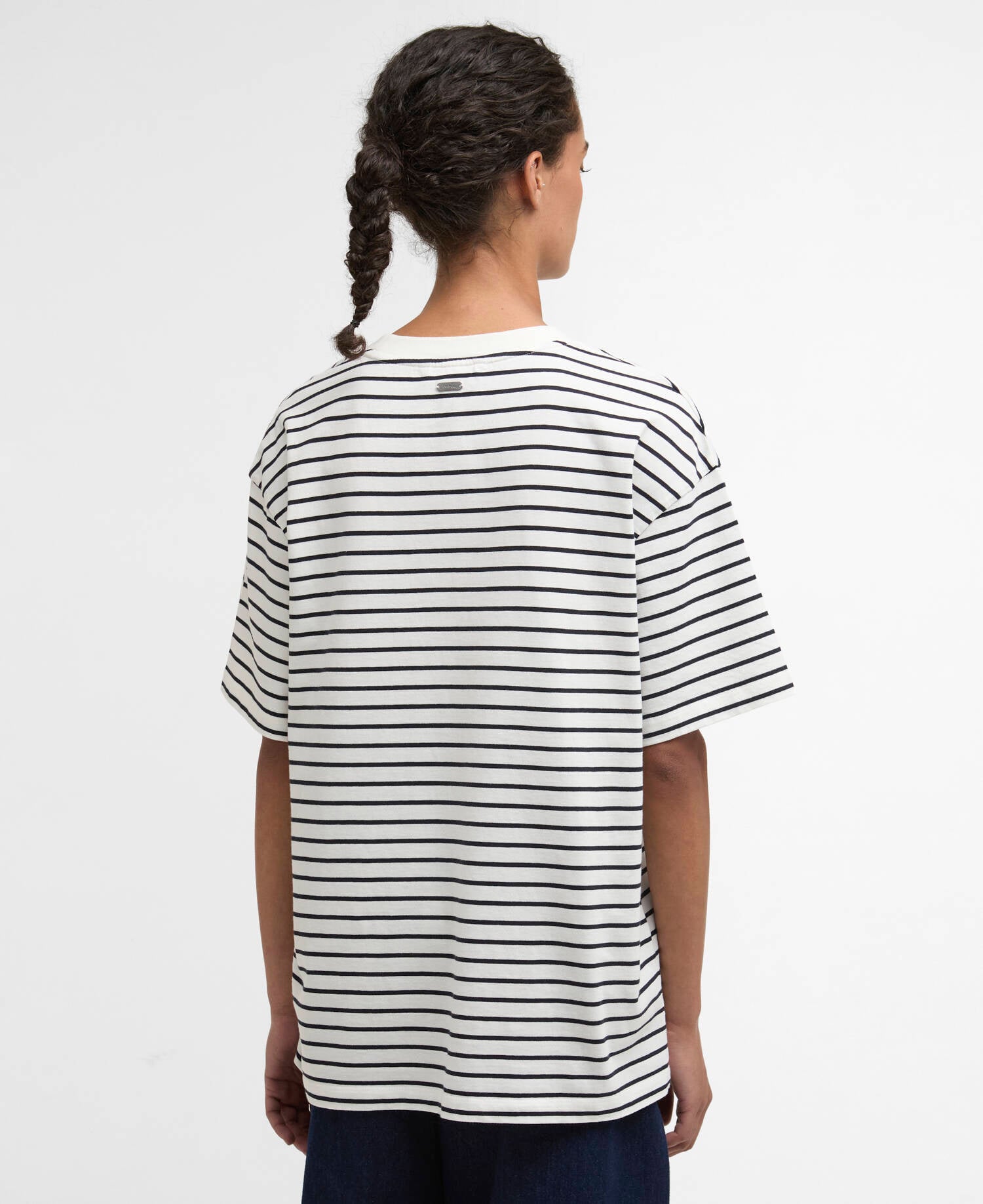 T-shirt Oakley con motivo a righe Cloud/Navy Stripe image number 2