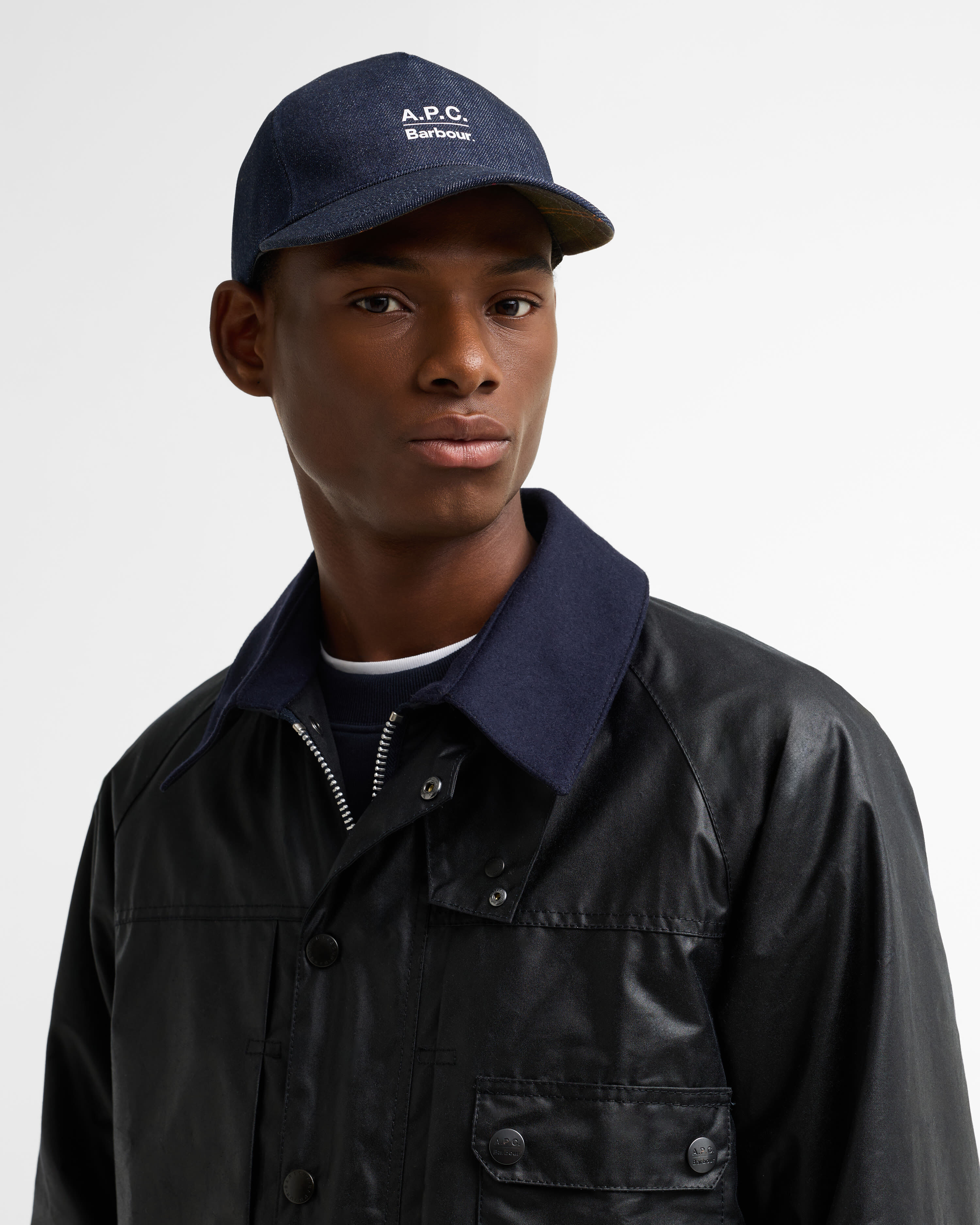 Cappellino in denim Barbour x A.P.C. Denim