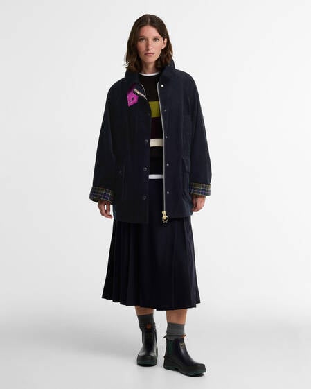 Paul Smith Loves Barbour Women's Cord Beaufort Casual Jacket Dk Navy/Classic/Muted