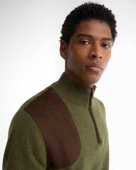 Whitworth Wool-Cashmere Half-Zip Jumper Sage