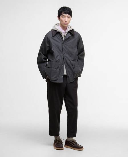 Oversized Bedale Waxed Jacket Classic Grey