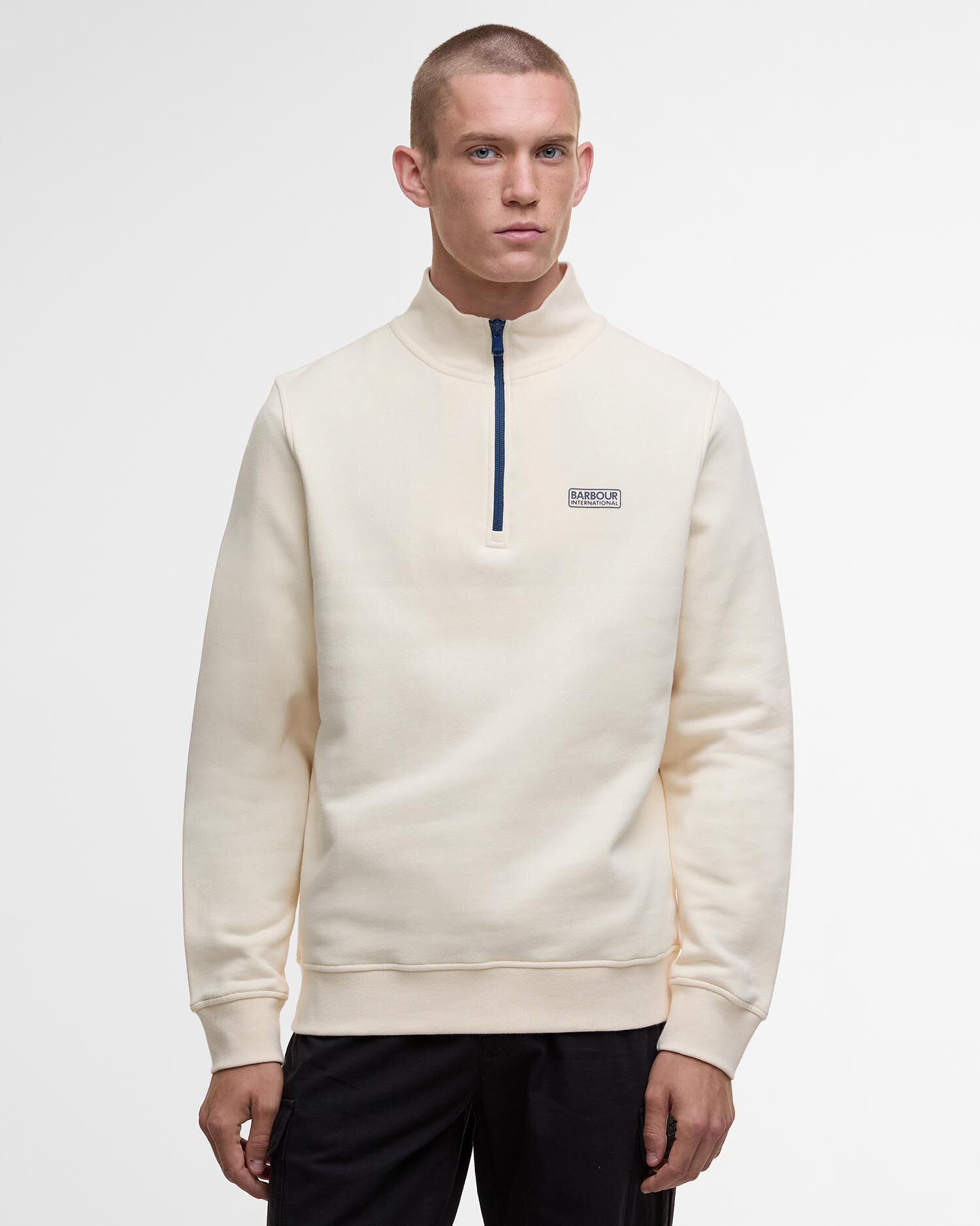 Felpa con zip corta Clipper Calico White