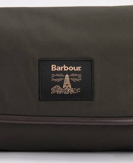 Waxed Hanging Washbag Olive/Beacon