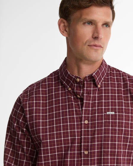 Bank Regular Long-Sleeved Shirt Dark Bordeaux