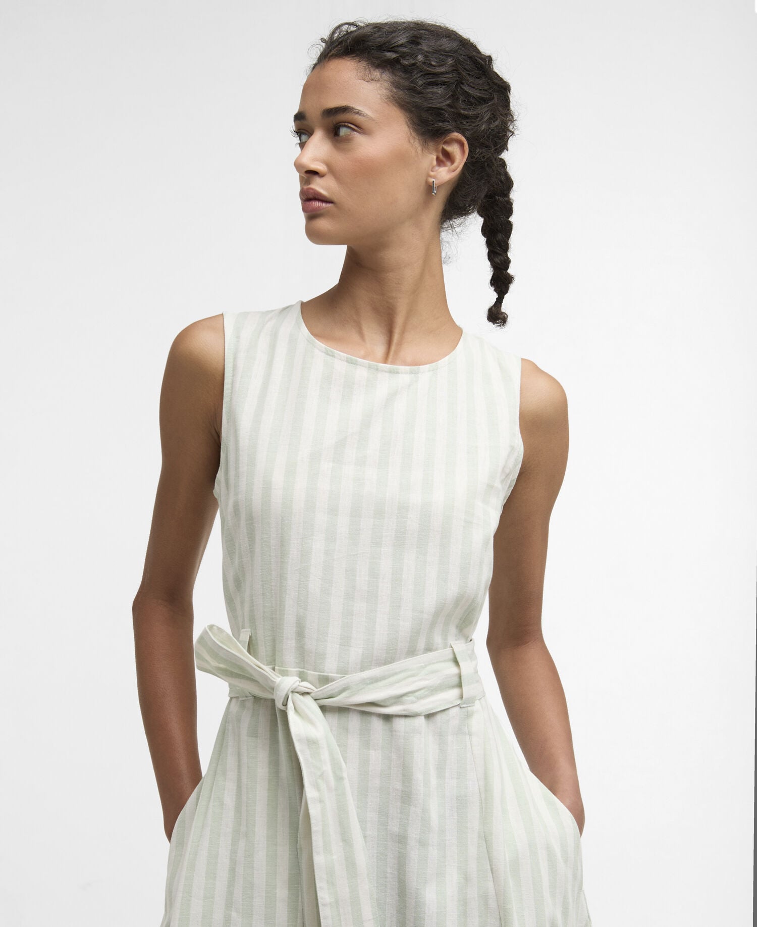 Inez Striped Midi Dress Spearmint Stripe