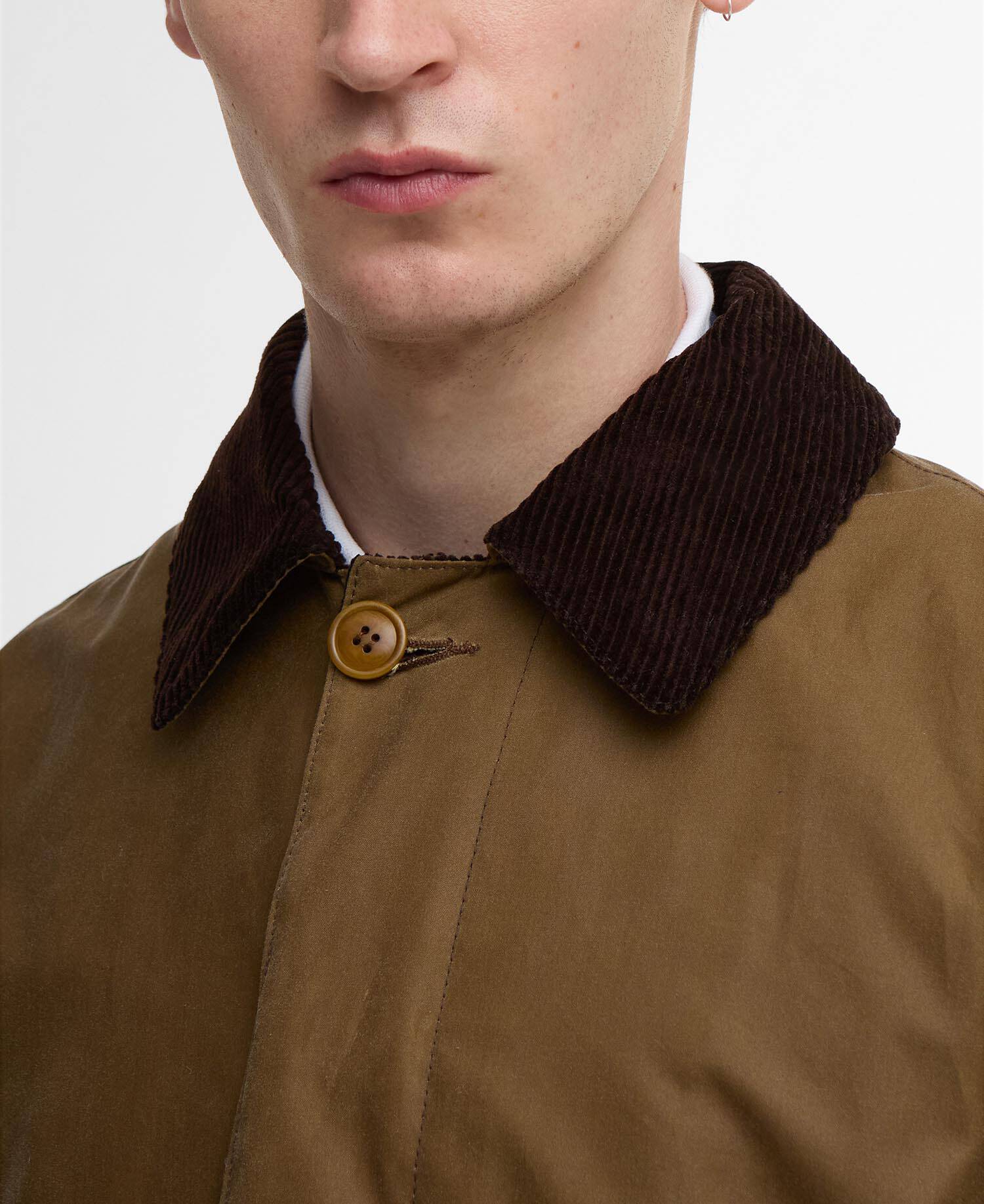 Barbour x Baracuta Tyne Waxed Car Coat Sandstone image number 3